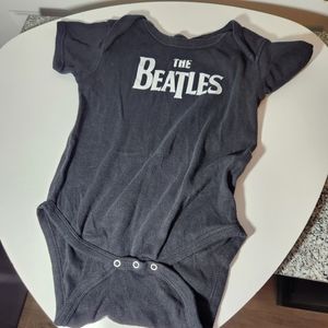 The Beatles Black w/ White Lettering Baby One Piece Top Size 24 Months
